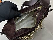 Kitlife Chloe Charms Small Hobo Bag In Dark Brown Suede Leather 28.5x18x10cm - 4