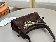 Kitlife Chloe Charms Small Hobo Bag In Dark Brown Suede Leather 28.5x18x10cm - 3