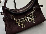 Kitlife Chloe Charms Small Hobo Bag In Dark Brown Suede Leather 28.5x18x10cm - 2