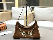 Kitlife Chloe Charms Small Hobo Bag In Brown Suede Leather 28.5x18x10cm  - 1