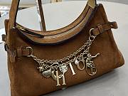 Kitlife Chloe Charms Small Hobo Bag In Brown Suede Leather 28.5x18x10cm  - 4