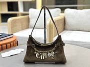 Kitlife Chloe Charms Small Hobo Bag In Olive Brown Suede Leather 28.5x18x10cm  - 1