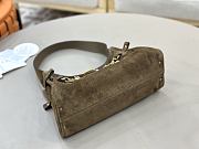 Kitlife Chloe Charms Small Hobo Bag In Olive Brown Suede Leather 28.5x18x10cm  - 3