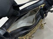 Kitlife Chloe Charms Small Hobo Bag In Black Leather 28.5x18x10cm - 4