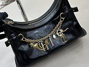 Kitlife Chloe Charms Small Hobo Bag In Black Leather 28.5x18x10cm - 3
