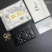 Kitlife Dior Five-Compartment Card Holder in Black Lambskin Cannage Leather 10.5x7.5x1cm - 1