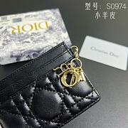 Kitlife Dior Five-Compartment Card Holder in Black Lambskin Cannage Leather 10.5x7.5x1cm - 5