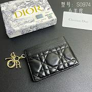 Kitlife Dior Five-Compartment Card Holder in Black Lambskin Cannage Leather 10.5x7.5x1cm - 4