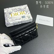 Kitlife Dior Five-Compartment Card Holder in Black Lambskin Cannage Leather 10.5x7.5x1cm - 3