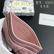 Kitlife Dior Five-Compartment Card Holder in Pink Lambskin Cannage Leather 10.5x7.5x1cm  - 6