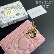 Kitlife Dior Five-Compartment Card Holder in Pink Lambskin Cannage Leather 10.5x7.5x1cm  - 5
