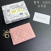 Kitlife Dior Five-Compartment Card Holder in Pink Lambskin Cannage Leather 10.5x7.5x1cm  - 4