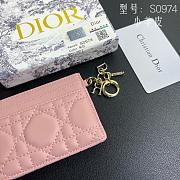 Kitlife Dior Five-Compartment Card Holder in Pink Lambskin Cannage Leather 10.5x7.5x1cm  - 3