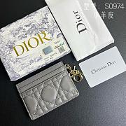 Kitlife Dior Five-Compartment Card Holder in Grey Lambskin Cannage Leather 10.5x7.5x1cm - 1