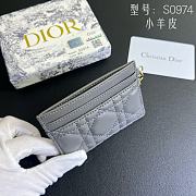 Kitlife Dior Five-Compartment Card Holder in Grey Lambskin Cannage Leather 10.5x7.5x1cm - 4