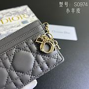 Kitlife Dior Five-Compartment Card Holder in Grey Lambskin Cannage Leather 10.5x7.5x1cm - 5