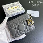 Kitlife Dior Five-Compartment Card Holder in Grey Lambskin Cannage Leather 10.5x7.5x1cm - 3