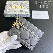 Kitlife Dior Five-Compartment Card Holder in Grey Lambskin Cannage Leather 10.5x7.5x1cm - 2