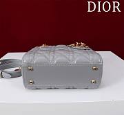 Kitlife Dior Lady Diana Grey Leather Bag M0505 17x15x7cm - 6