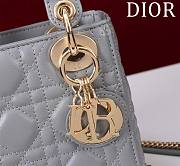 Kitlife Dior Lady Diana Grey Leather Bag M0505 17x15x7cm - 2