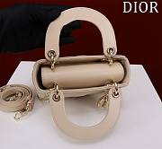 Kitlife Dior Lady Diana Beige Leather Bag M0505 17x15x7cm - 4