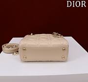Kitlife Dior Lady Diana Beige Leather Bag M0505 17x15x7cm - 6