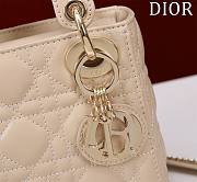 Kitlife Dior Lady Diana Beige Leather Bag M0505 17x15x7cm - 3