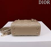 Kitlife Dior Lady Diana Taupe Leather Bag M0505 17x15x7cm  - 6