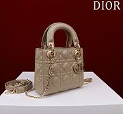 Kitlife Dior Lady Diana Taupe Leather Bag M0505 17x15x7cm  - 5