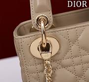 Kitlife Dior Lady Diana Taupe Leather Bag M0505 17x15x7cm  - 2