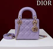 Kitlife Dior Lady Diana Purple Leather Bag M0505 17x15x7cm - 1