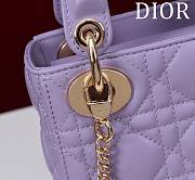 Kitlife Dior Lady Diana Purple Leather Bag M0505 17x15x7cm - 4