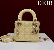 Kitlife Dior Lady Diana Yellow Leather Bag M0505 17x15x7cm - 1