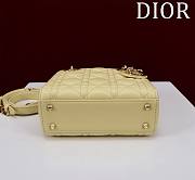 Kitlife Dior Lady Diana Yellow Leather Bag M0505 17x15x7cm - 6