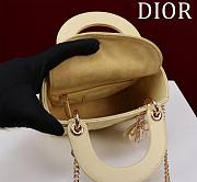Kitlife Dior Lady Diana Yellow Leather Bag M0505 17x15x7cm - 4