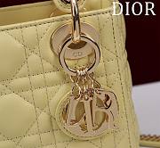 Kitlife Dior Lady Diana Yellow Leather Bag M0505 17x15x7cm - 3