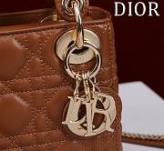 Kitlife Dior Lady Diana Brown Leather Bag M0505 17x15x7cm - 2