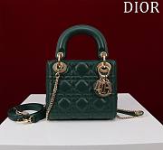 Kitlife Dior Lady Diana Green Leather Bag M0505 17x15x7cm - 1