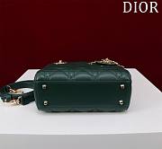 Kitlife Dior Lady Diana Green Leather Bag M0505 17x15x7cm - 6