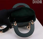 Kitlife Dior Lady Diana Green Leather Bag M0505 17x15x7cm - 5