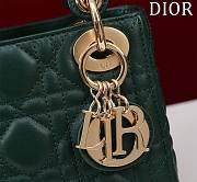 Kitlife Dior Lady Diana Green Leather Bag M0505 17x15x7cm - 2
