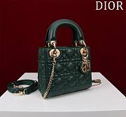 Kitlife Dior Lady Diana Green Leather Bag M0505 17x15x7cm - 3