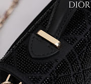 Kitlife Dior Mini Bag Black Microbead-Embroidered Cotton with Cannage Motif  21x11.5x4cm - 2