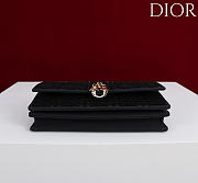 Kitlife Dior Mini Bag Black Microbead-Embroidered Cotton with Cannage Motif  21x11.5x4cm - 3