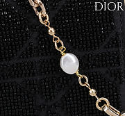 Kitlife Dior Mini Bag Black Microbead-Embroidered Cotton with Cannage Motif  21x11.5x4cm - 6