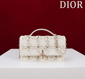 Kitlife Dior Lady Dior Pearl Clutch White 21x11.5x4.5cm