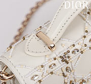 Kitlife Dior Lady Dior Pearl Clutch White 21x11.5x4.5cm - 3