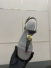 Kitlife Fendi Delfina FFold Dark Flip-flops Grey Cowhide Leather  - 4