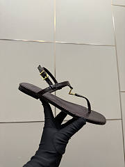 Kitlife Fendi Delfina FFold Dark Flip-flops Dark Brown Cowhide Leather  - 6