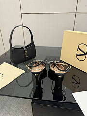 Kitlife Valentino Garavani Bow Embellished Satin Slingback Pumps Black  - 2